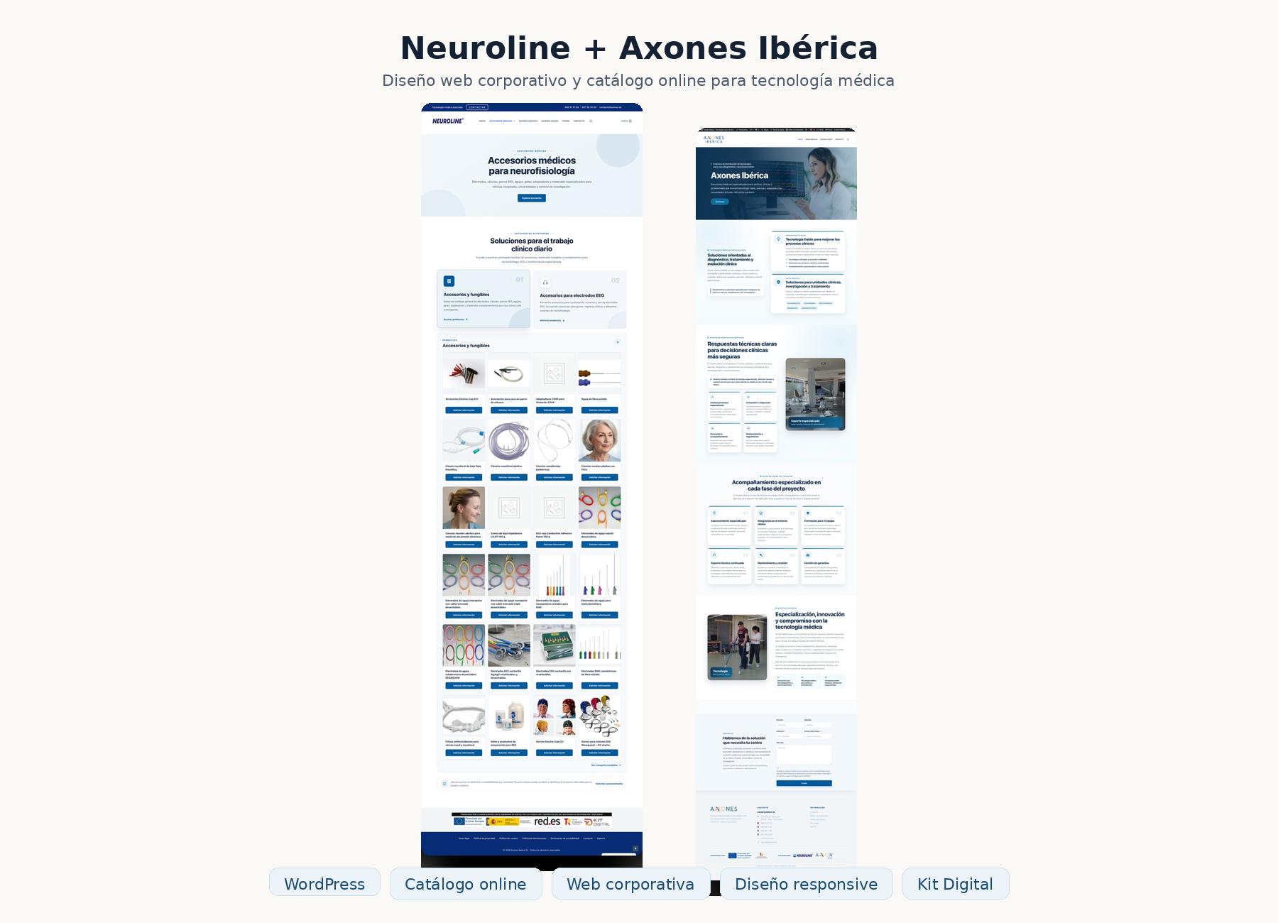 Estructura de landing page educativa, mostrando secciones de servicios, testimonios y pie de página colorido.